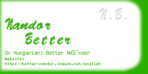 nandor better business card